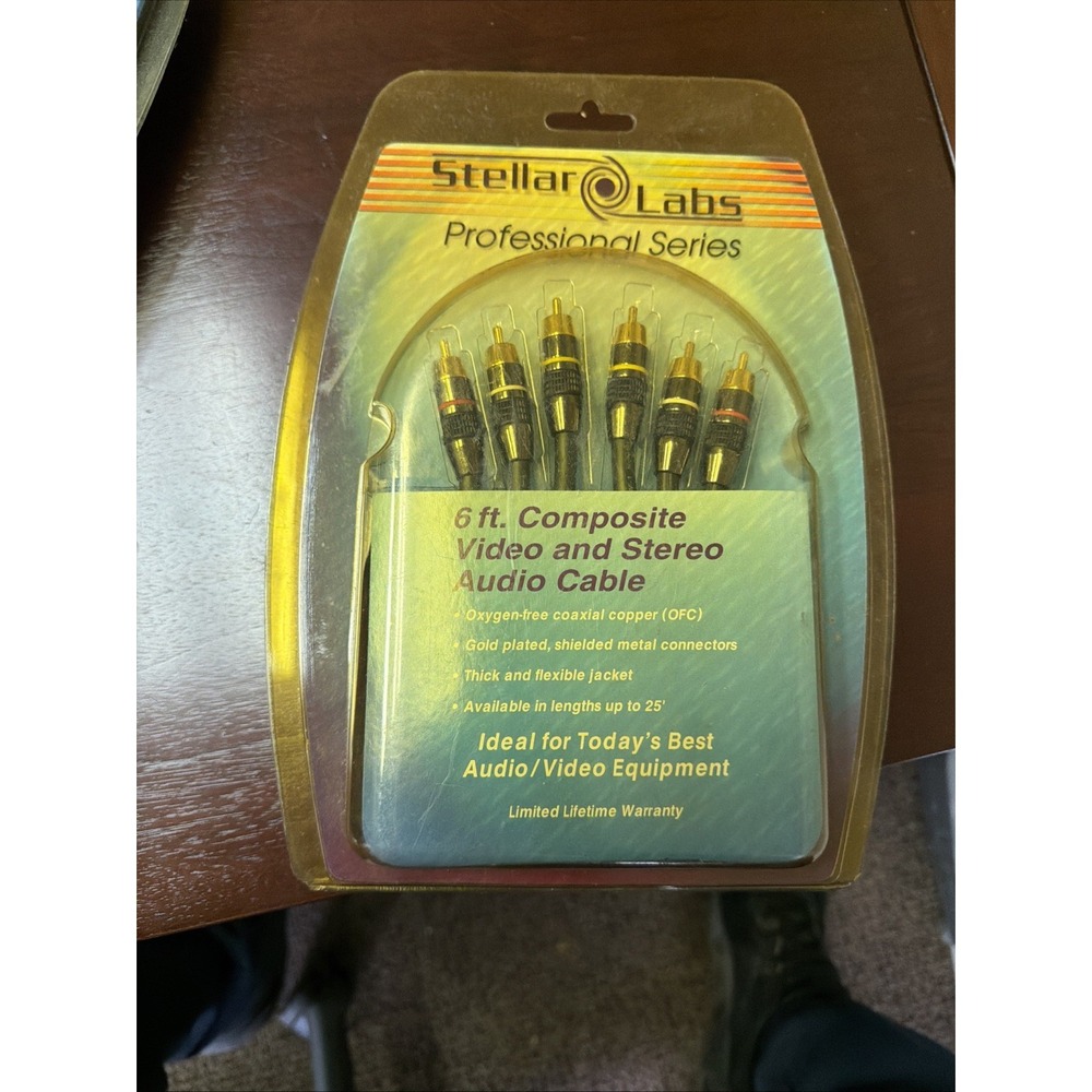Stellar Labs Professional 6 Ft Gold Plated Composite Video Audio Cable 24-8892